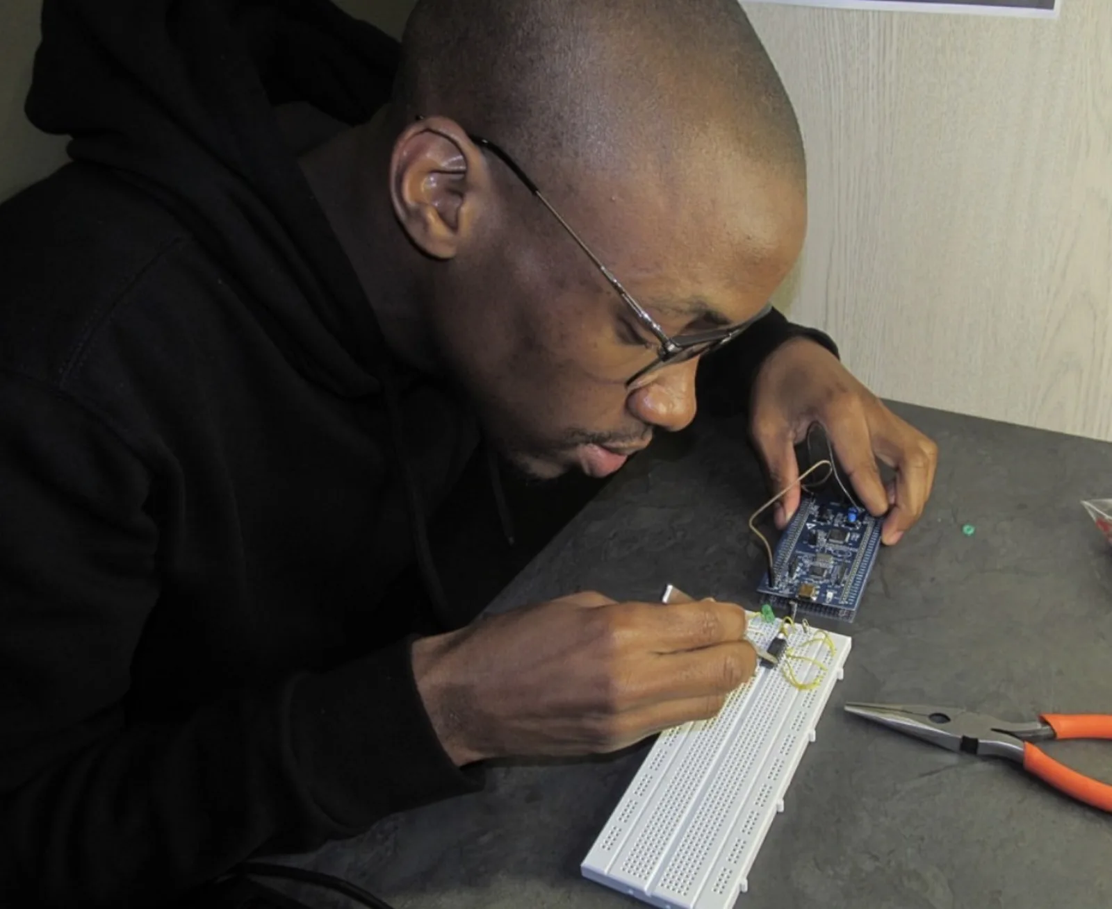 Prototyping on a breadboard with a microcontroller